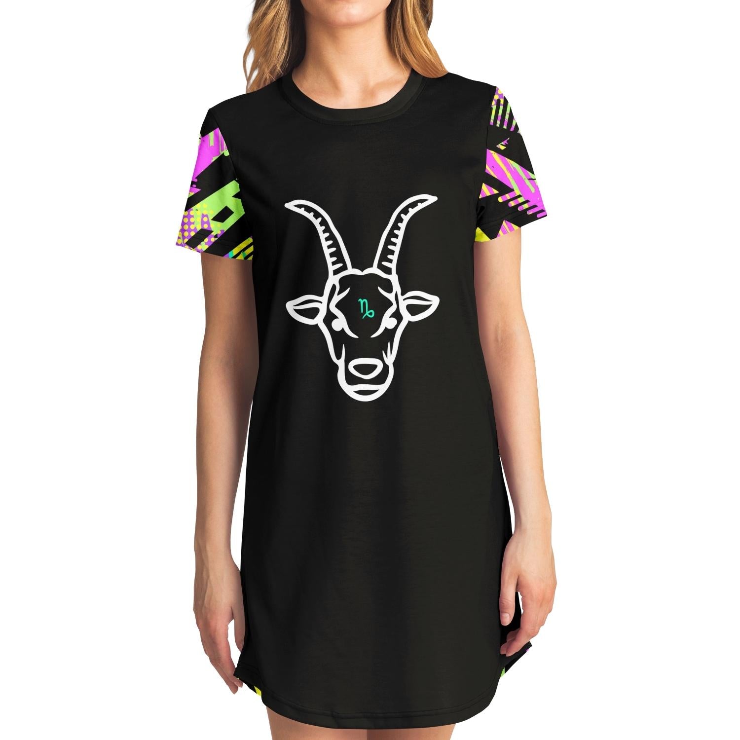 Capricorn Zodiac Sign Tee Dress | Supernatural Mindset