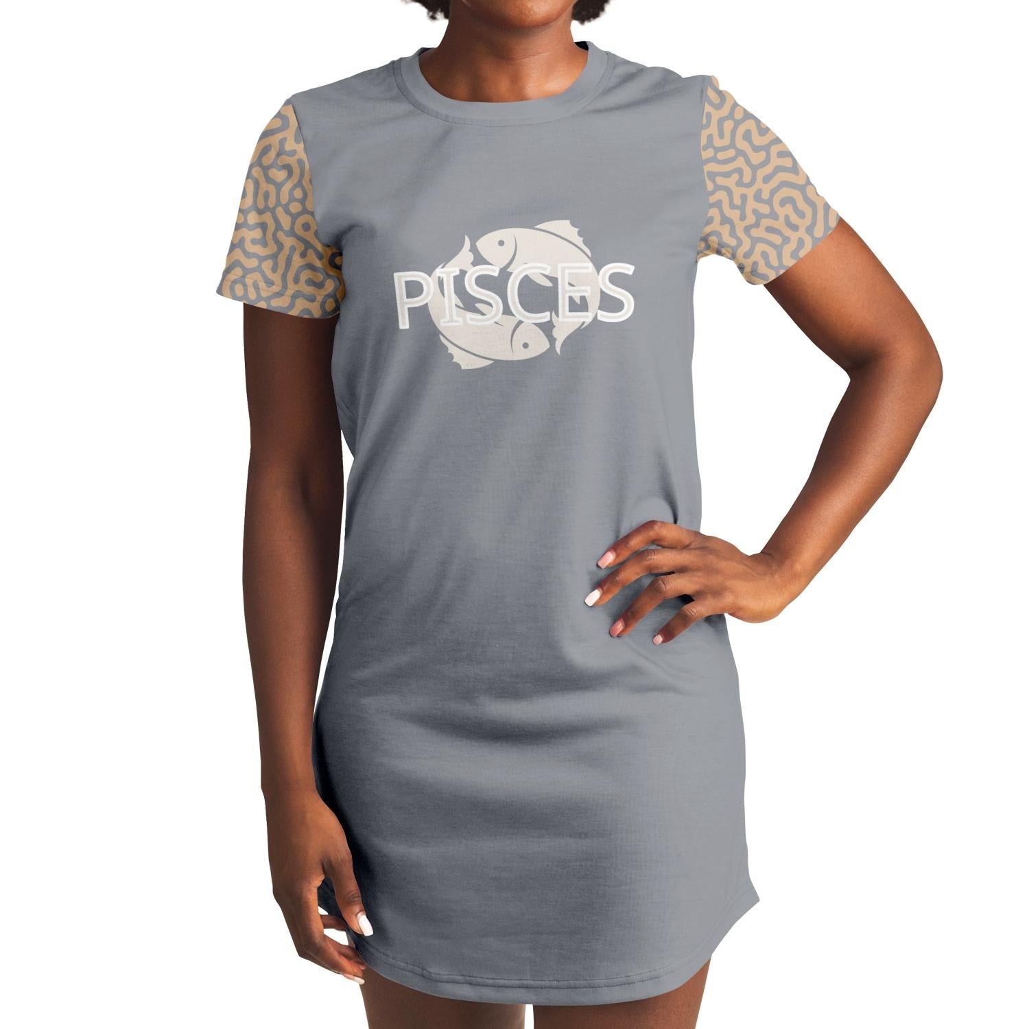 Pisces Zodiac Sign Tee Dress | Supernatural Mindset