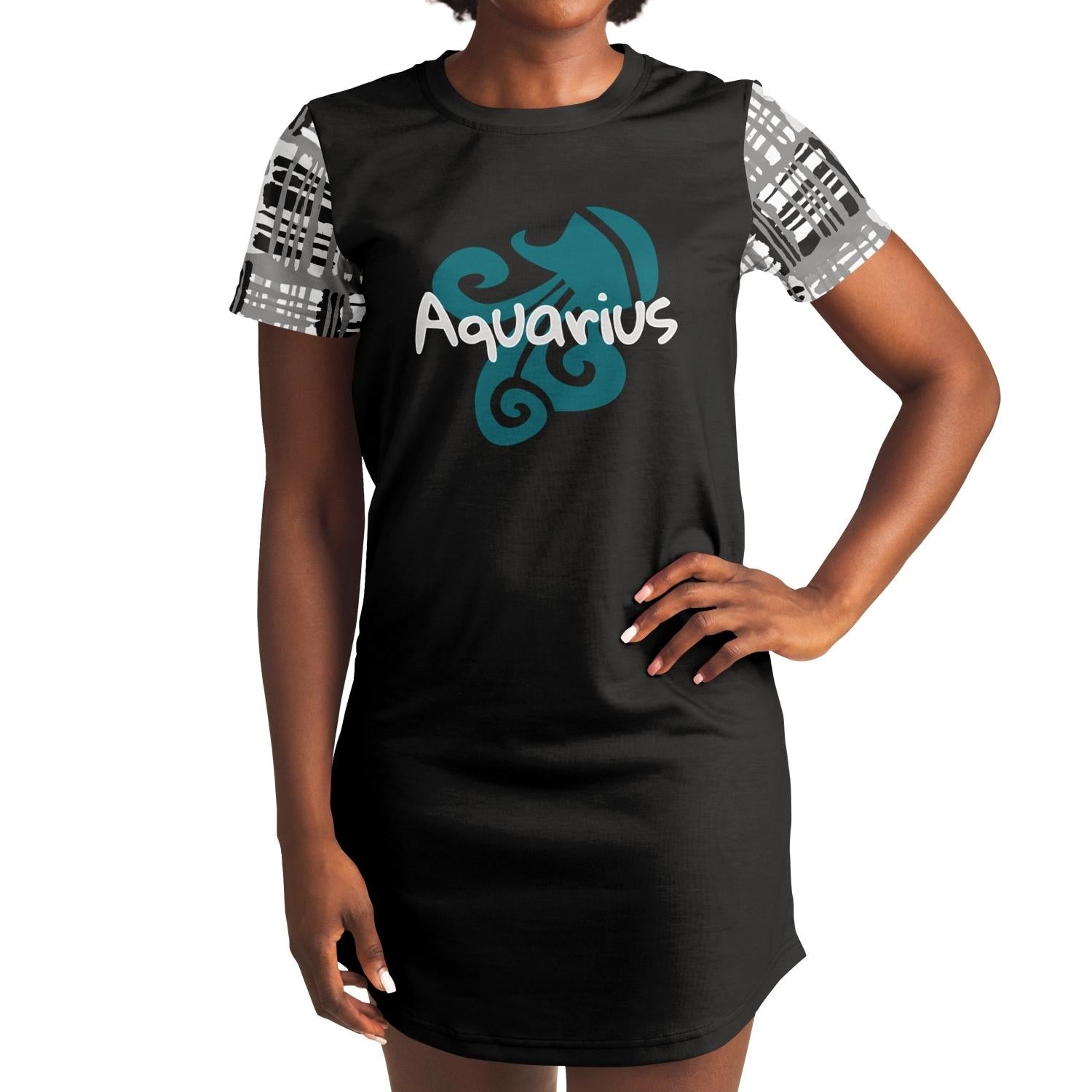 Aquarius Zodiac Sign Tee Dress | Supernatural Mindset