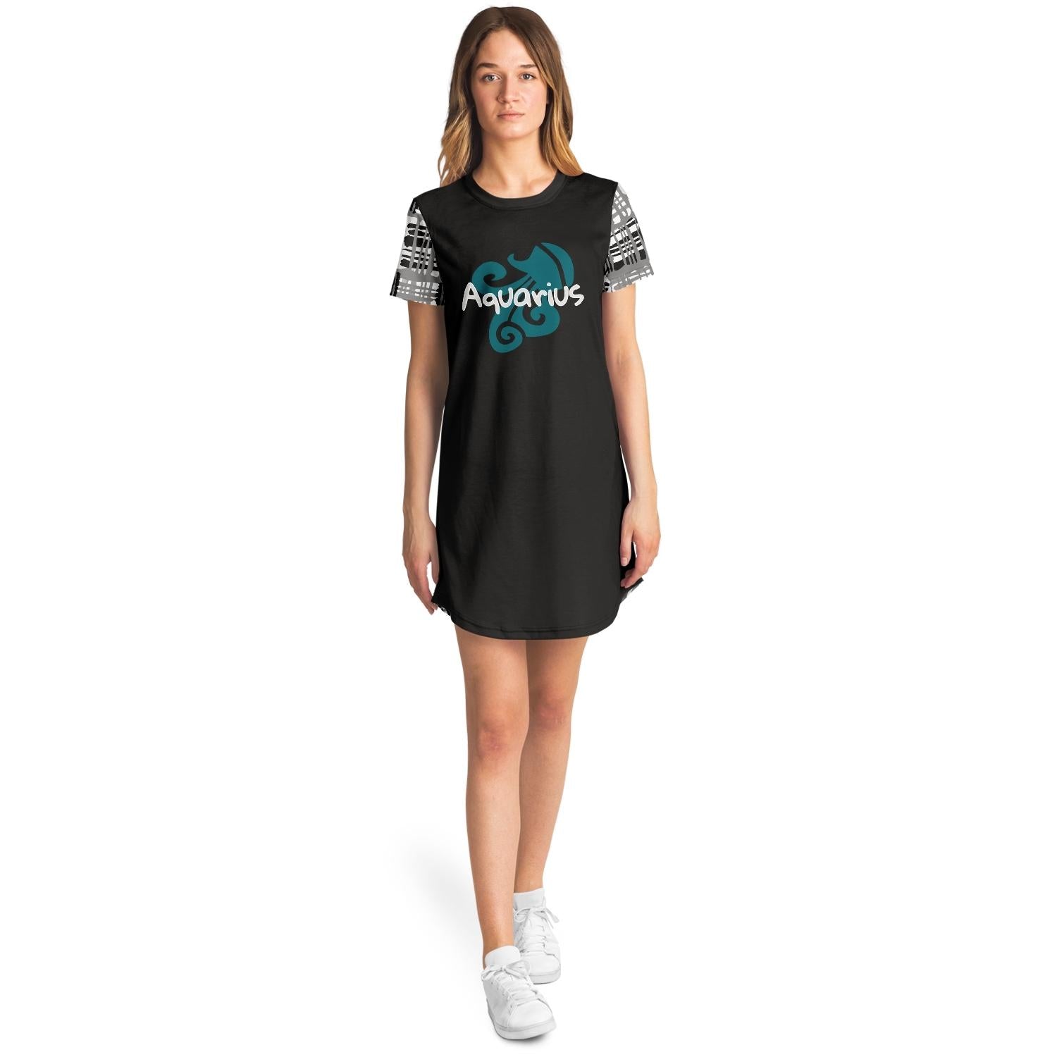 Aquarius Zodiac Sign Tee Dress | Supernatural Mindset