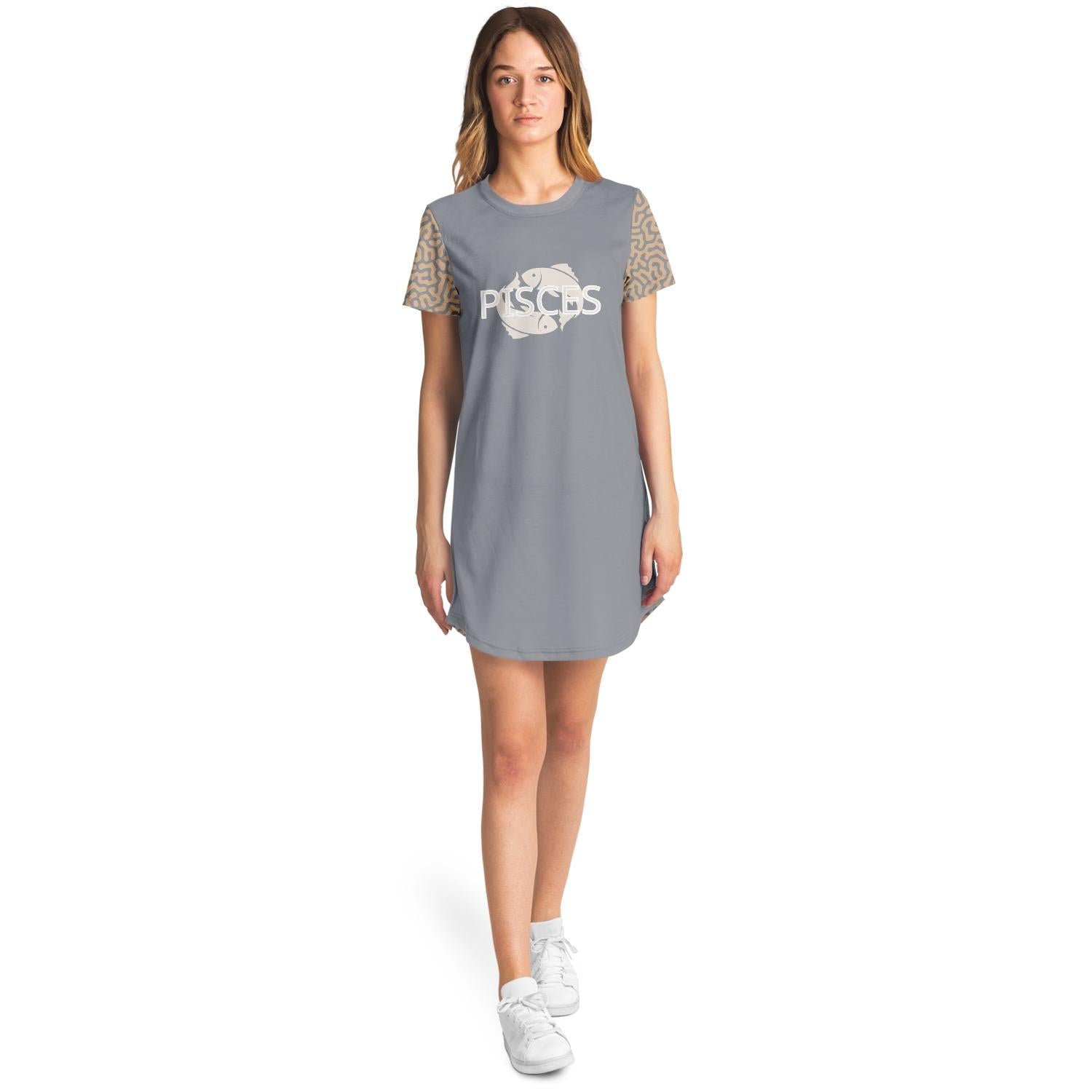 Pisces Zodiac Sign Tee Dress | Supernatural Mindset